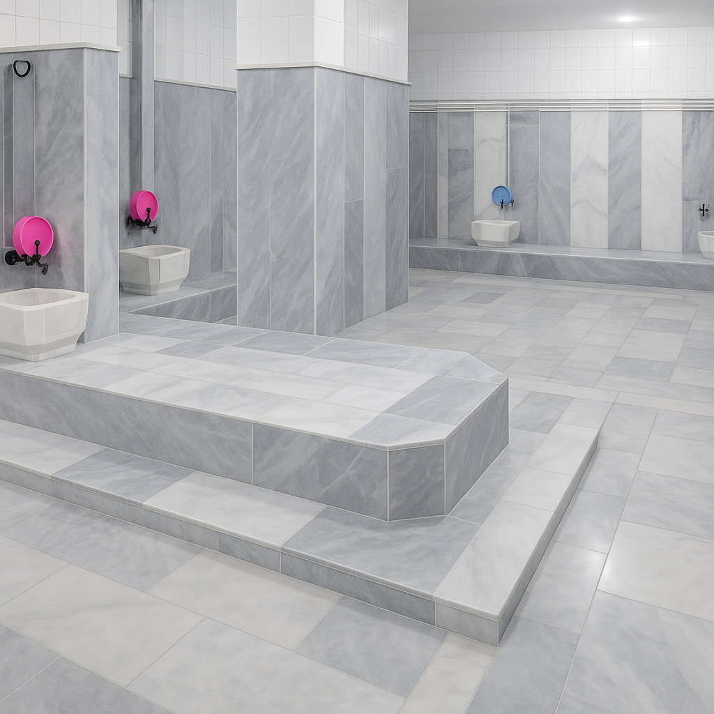 Isparta geleneksel Türk hamamı göbek taşı 2